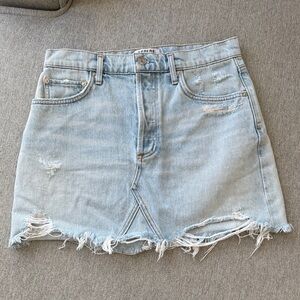 Casual Distressed Denim Skirt